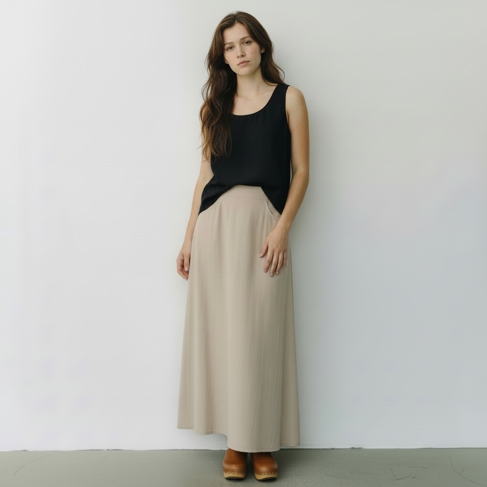 Citron Santa Monica | 100% Silk Sleeveless Black Blouse Small‎ Petite Lagenlook